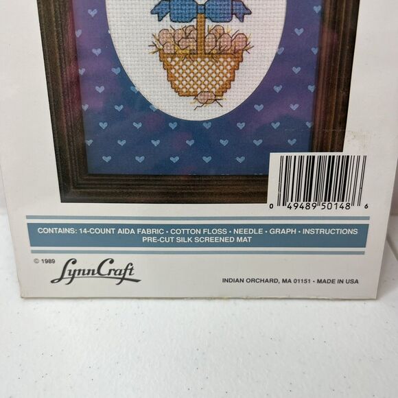 Lynn Craft Kitchen Welcome 1989 Cross Stitch Kit 5 X 7 Basket Eggs Made USA NEW - Picture 5 of 6